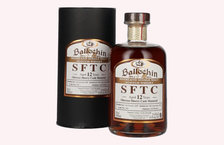 Edradour Ballechin SFTC 12 Years Old Oloroso Sherry Cask Matured 2009 55,4% Vol. 0,5l in geschenkverpakking
