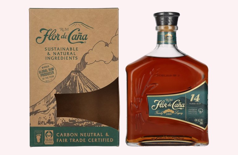 Flor de Caña 14 Years Old Rum 43% Vol. 0,7l in Giftbox