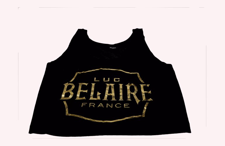 Luc Belaire Crop Tank Top Schwarz-Gold