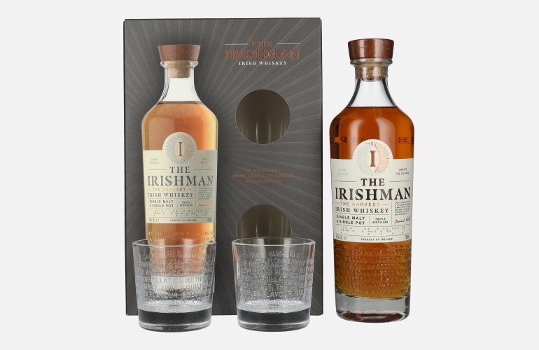 The Irishman THE HARVEST Single Malt Irish Whiskey 40% Vol. 0,7l in Geschenkbox mit 2 Gläser