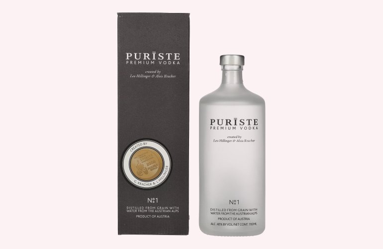 PURISTE Premium Vodka No. 1 by Hillinger & Kracher 40% Vol. 0,7l in Geschenkbox