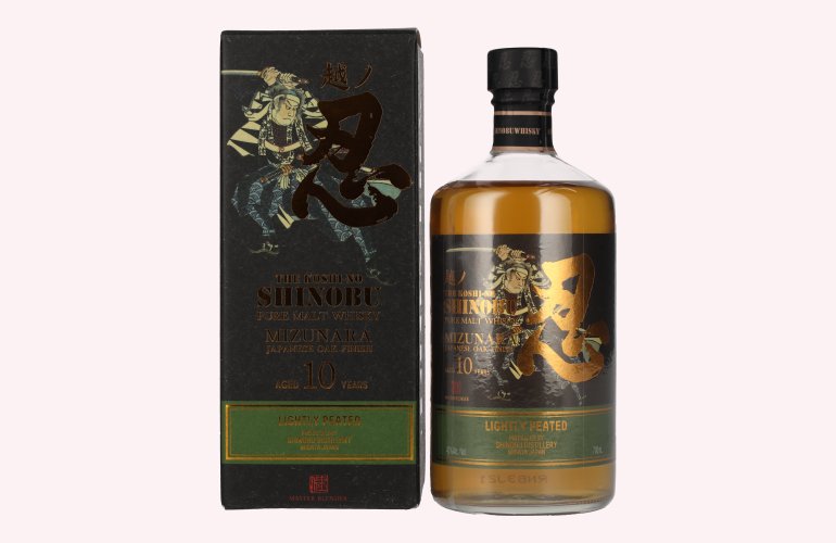 The Koshi-No The Shinobu Pure Malt 10 Years Old Lightly Peated Mizunara Oak Finish 43% Vol. 0,7l in Geschenkbox