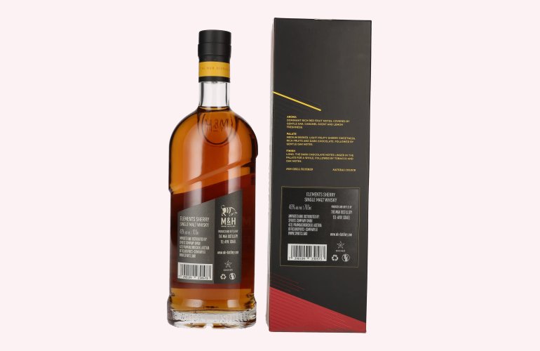 M&H ELEMENTS Sherry Cask Single Malt Whisky 46% Vol. 0,7l en boîte cadeau