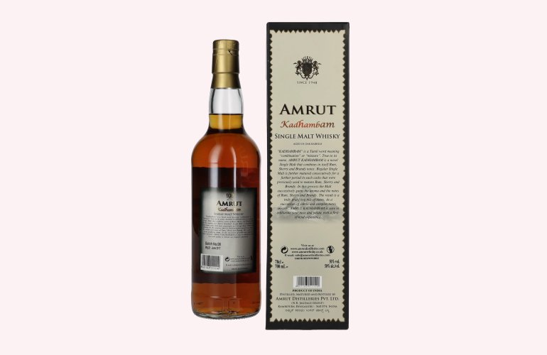 Amrut KADHAMBAM Single Malt Whisky 50% Vol. 0,7l in Giftbox