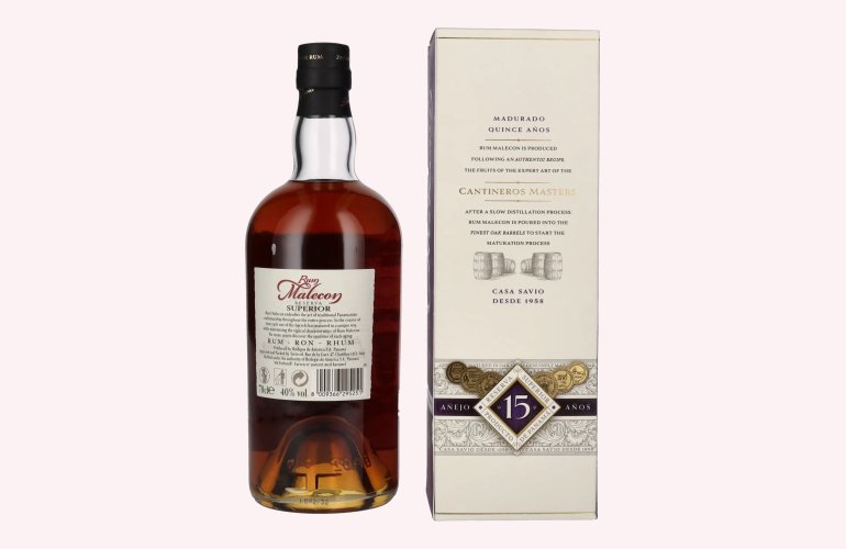 Rum Malecon Añejo 15 Años Reserva Superior 40% Vol. 0,7l in geschenkverpakking