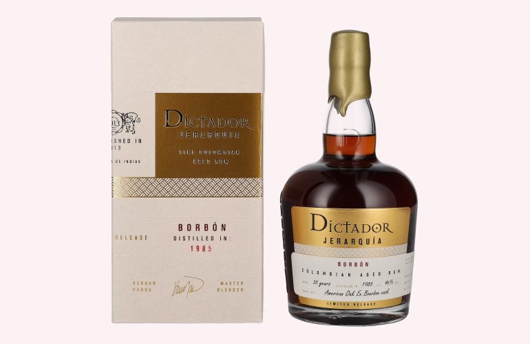 Dictador JERARQUÍA 35 Years Old BORBÓN Rum 1985 46% Vol. 0,7l in Giftbox