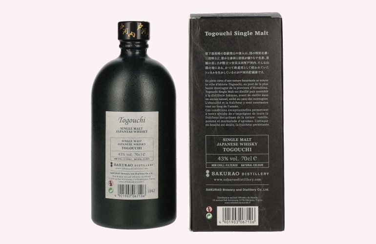 Togouchi Single Malt Japanese Whisky 43% Vol. 0,7l in Geschenkbox