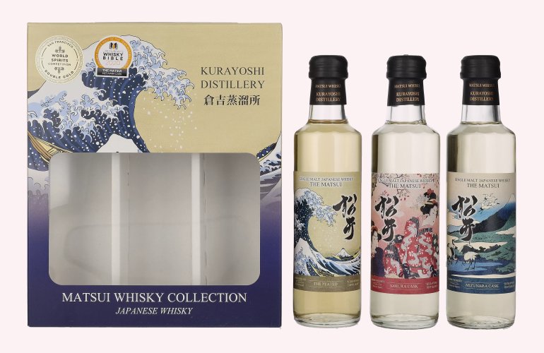 Matsui Whisky THE MATSUI Single Malt Japanese Whisky Set 48% Vol. 3x0,2l in Geschenkbox