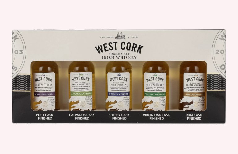 West Cork CASK COLLECTION Miniset 43% Vol. 5x0,05l in Geschenkbox