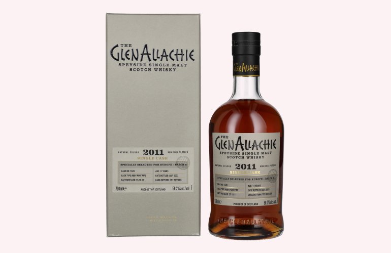The GlenAllachie 11 Years Old RUBY PORT PIPE 2011 58,2% Vol. 0,7l in Giftbox