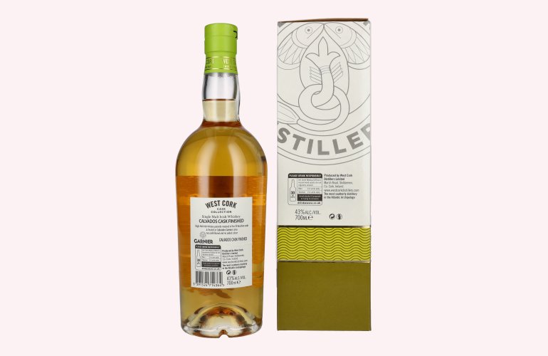 West Cork Single Malt Irish Whiskey CALVADOS CASK FINISHED 43% Vol. 0,7l in geschenkverpakking