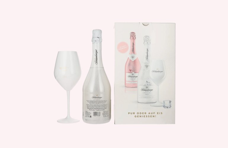 Schlumberger WHITE ICE Austrian Sparkling Secco 11,5% Vol. 0,75l in geschenkverpakking met Ritzenhof Glas