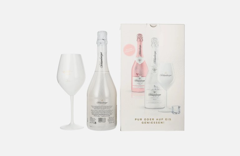 Schlumberger WHITE ICE Austrian Sparkling Secco 11,5% Vol. 0,75l en boîte cadeau avec Ritzenhof Verre