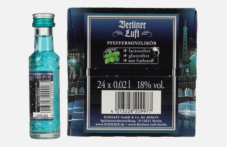 Berliner Luft GLITTER NIGHTS Der Frische Pfefferminzlikör 18% Vol. 24x0,02l