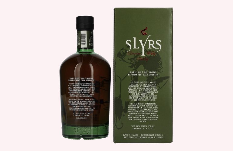 Slyrs Bavarian Peat Single Malt Cask Strength Whisky 1.2 54,3% Vol. 0,7l in Geschenkbox