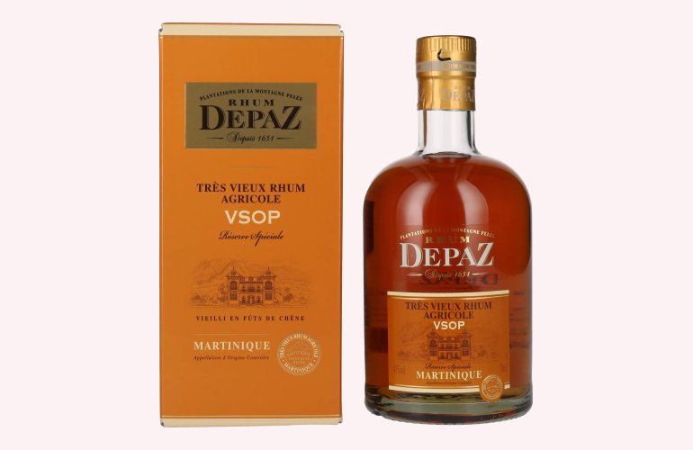 Depaz Rhum Très Agricole Vieux VSOP 45% Vol. 0,7l in Geschenkbox