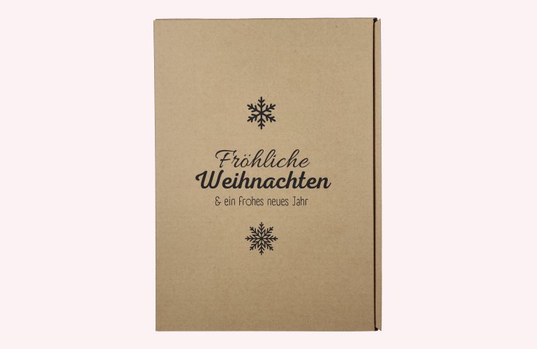 Präsentkarton Natur Fröhliche Weihnachten 3er 36 cm