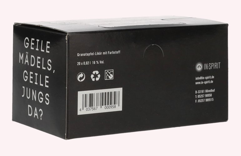 Bumsbar Der Partyshot Granatapfel-Likör 16% Vol. 20x0,02l