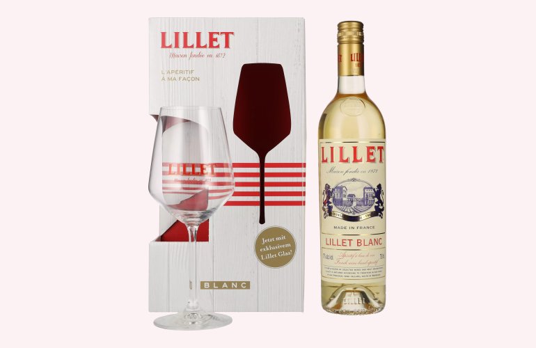 Lillet Blanc 17% Vol. 0,75l in Geschenkbox mit Glas