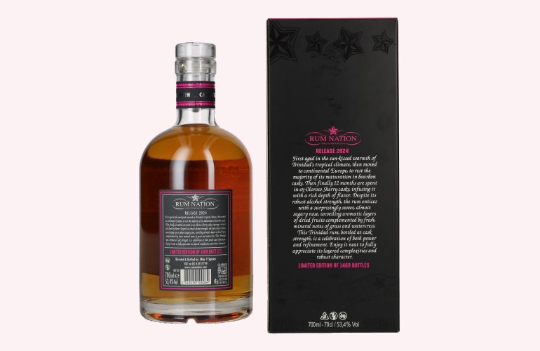 Rum Nation 12 Years Old Trinidad Rum Cask Strength Limited Edition 2024 53,4% Vol. 0,7l in geschenkverpakking
