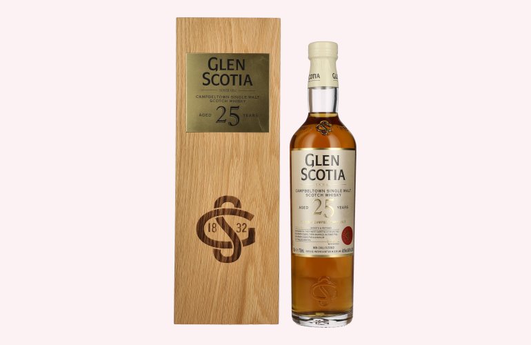 Glen Scotia 25 Years Old Single Malt Scotch Whisky 48,8% Vol. 0,7l in Holzkiste