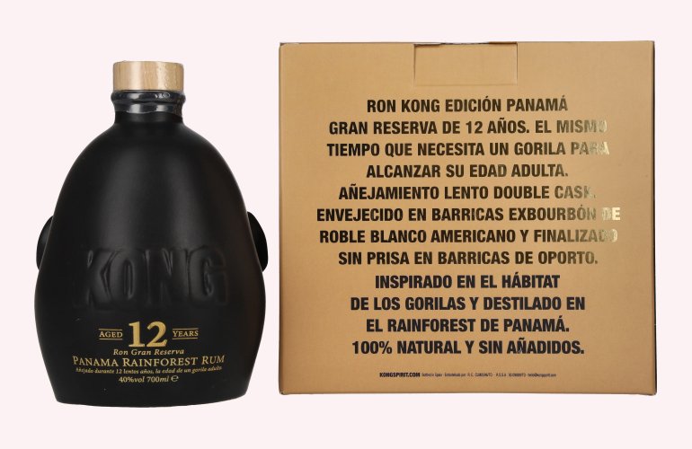 Kong 12 Years Old Rainforest Spiced Rum 40% Vol. 0,7l en boîte cadeau