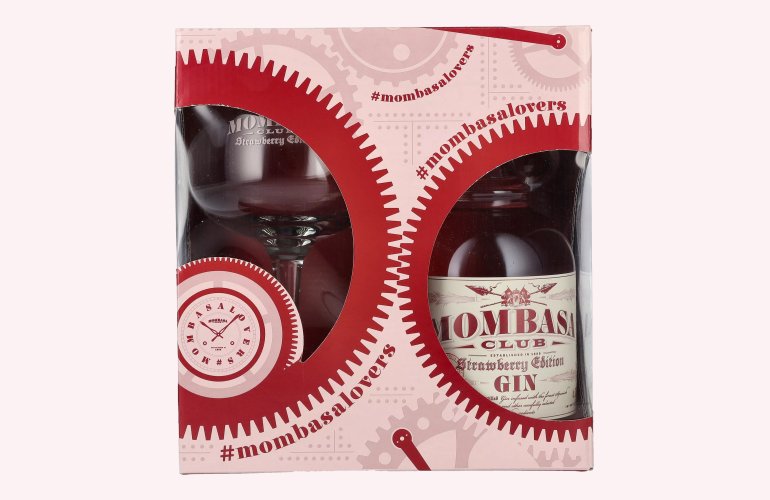 Mombasa Club Strawberry Edition Gin 37,5% Vol. 0,7l in Giftbox with glass