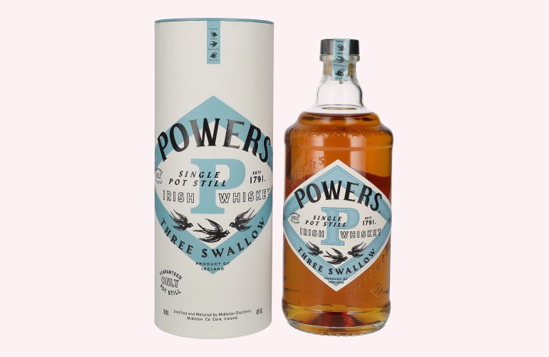 Powers THREE SWALLOW Single Pot Still Irish Whiskey 40% Vol. 0,7l in Geschenkbox