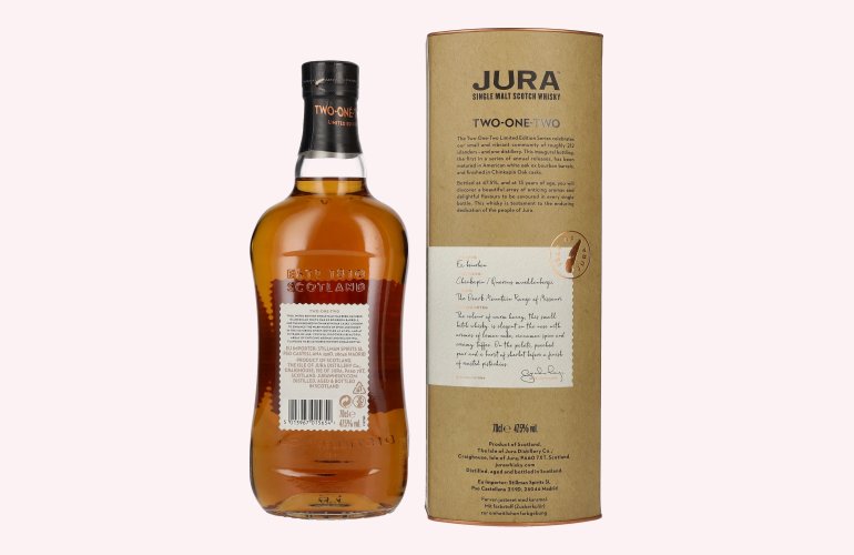 Jura 13 Years Old TWO ONE TWO Single Malt Scotch Whisky 47,5% Vol. 0,7l in Giftbox