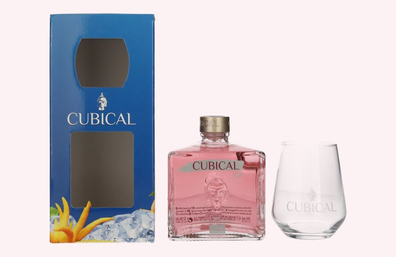 Cubical KISS Special Distilled Gin 37,5% Vol. 0,7l in Geschenkbox mit Glas