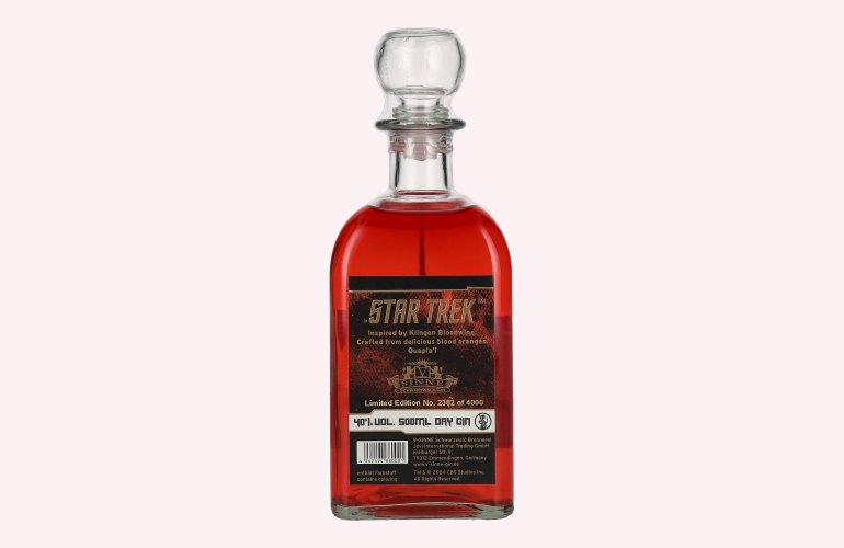 V-Sinne Schwarzwald STAR TREK Klingon Blood Gin Limited Edition 40% Vol. 0,5l