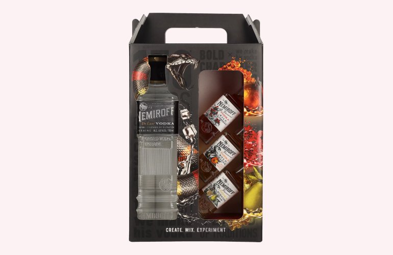 Nemiroff Vodka Set 40% Vol. 0,7l in geschenkverpakking met 3x0,05l