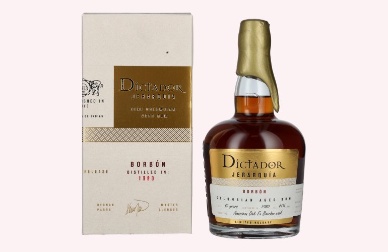 Dictador JERARQUÍA 40 Years Old BORBÓN Rum 1980 41% Vol. 0,7l in Geschenkbox