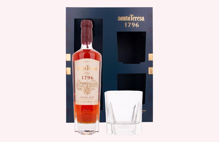 Santa Teresa 1796 Solera Rum 40% Vol. 0,7l in geschenkverpakking met Glas