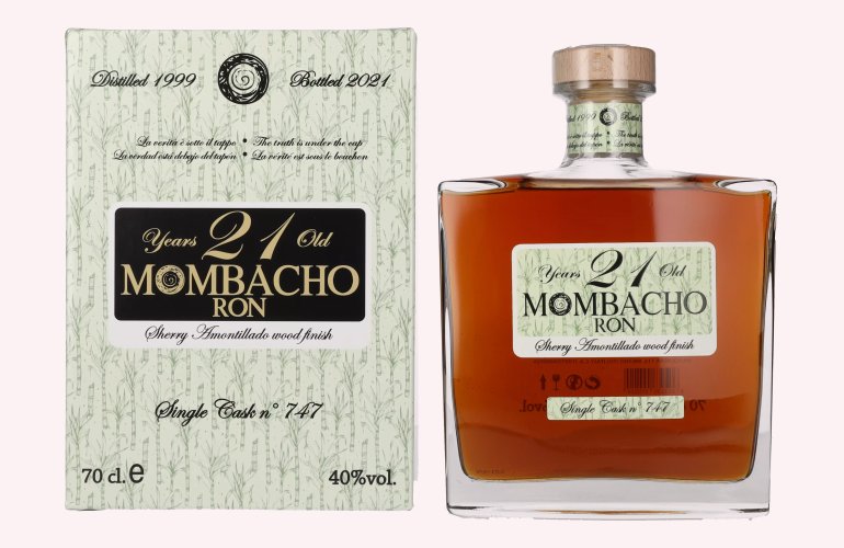 Mombacho Ron 21 Years Old Sherry Amontillado Wood Finish 40% Vol. 0,7l in Giftbox