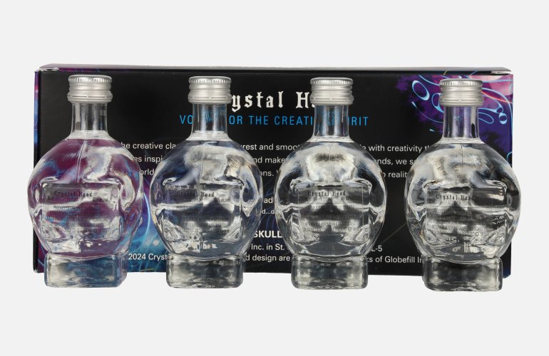 Crystal Head Vodka 40% Vol. 4x0,05l in geschenkverpakking