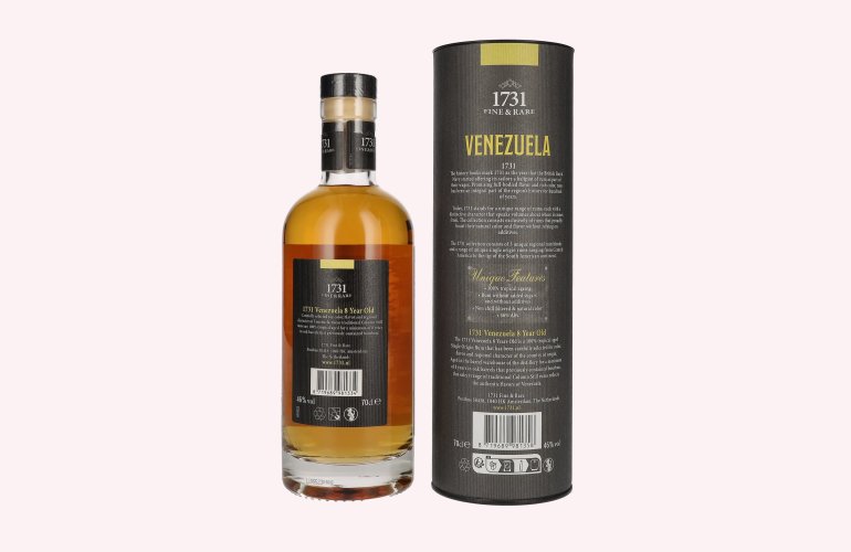 1731 Fine & Rare VENEZUELA 8 Years Old Single Origin Rum 46% Vol. 0,7l en boîte cadeau