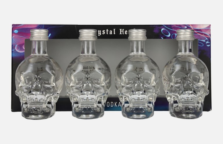 Crystal Head Vodka 40% Vol. 4x0,05l in geschenkverpakking