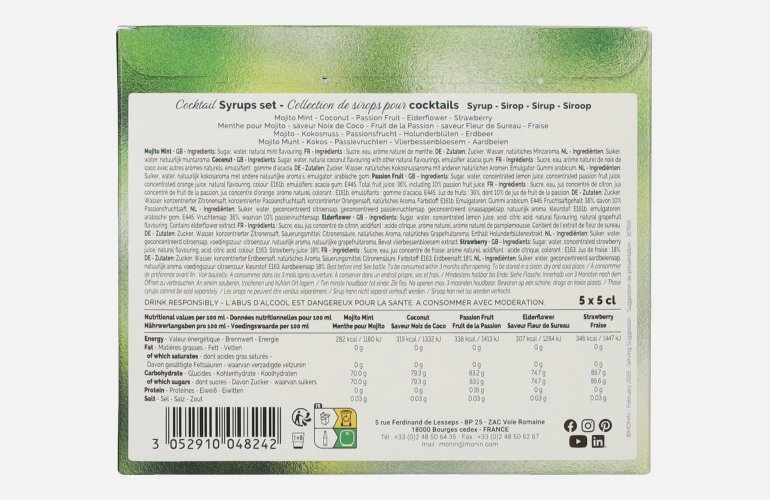Le Sirop de Monin COCKTAIL SYRUPS SET 5x0,05l
