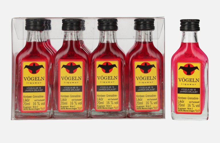 Vögeln Himbeere-Grenadine Likör 16% Vol. 20x0,02l