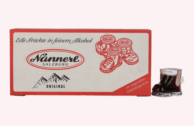 Nannerl Alpenfrüchtchen BERGSCHUH Himbeeren mit Himbeerlikör 18% Vol. 12x0,02l