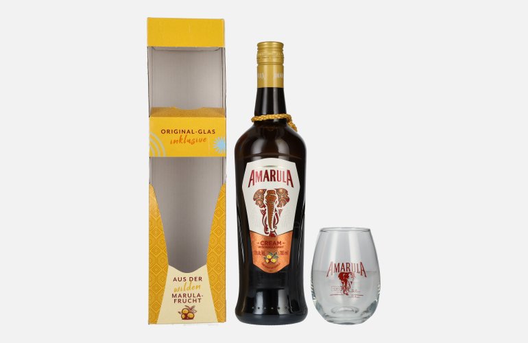Amarula Marula Fruit Cream 17% Vol. 0,7l en boîte cadeau avec Verre