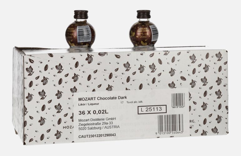 Mozart Chocolate Dark Sahnelikör 17% Vol. 36x0,02l