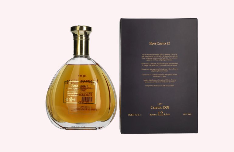 Ron Cueva 1501 Sistema 12 Solera Panama Rum 40% Vol. 0,7l in geschenkverpakking