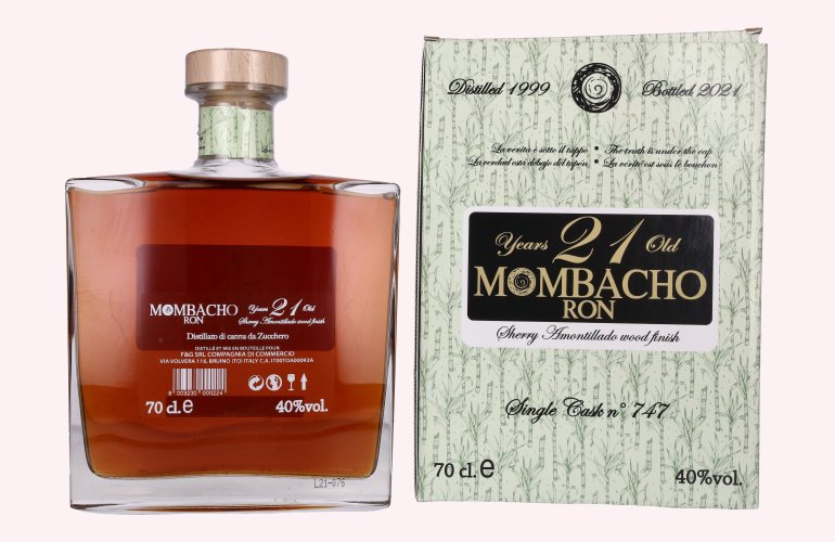 Mombacho Ron 21 Years Old Sherry Wood Finish 40% Vol. 0,7l in Geschenkbox