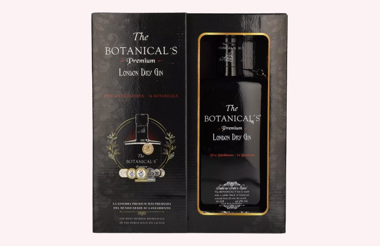 The Botanical's Premium London Dry Gin 42,5% Vol. 0,7l in geschenkverpakking met Stielglas