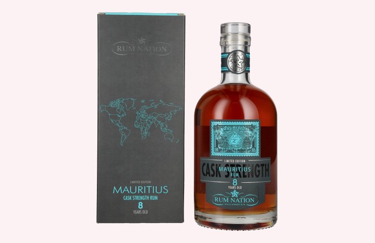 Rum Nation Mauritius 8 Years Old Cask Strength Rum Limited Edition 54,9% Vol. 0,7l in geschenkverpakking