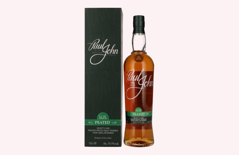 Paul John PEATED SELECT CASK Indian Single Malt Whisky 55,5% Vol. 0,7l in Geschenkbox