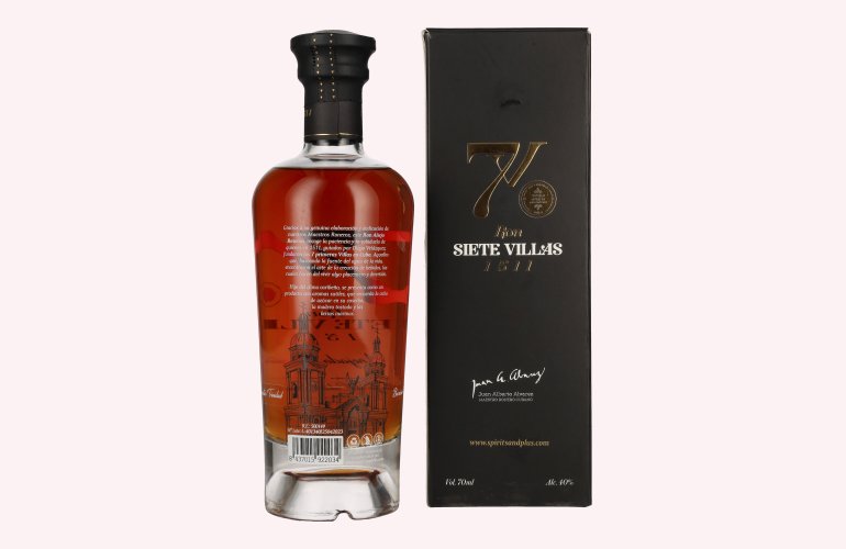 Ron 7 Siete Villas 1511 Añejado Genuino Rum 40% Vol. 0,7l en boîte cadeau