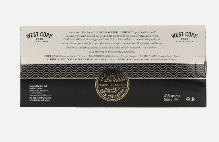 West Cork CASK COLLECTION Miniset 43% Vol. 5x0,05l in Giftbox
